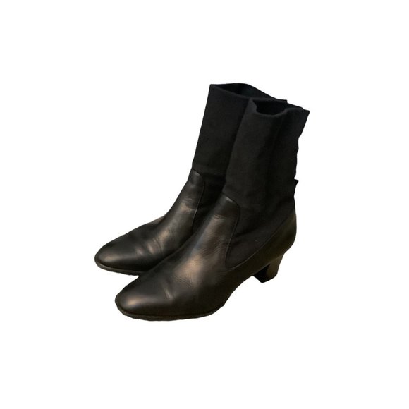 PAUL GREEN Women's Black Leather Almond Toe Block Heel Boots-Size 6 - Picture 4 of 16